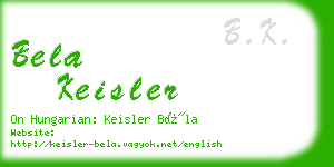 bela keisler business card